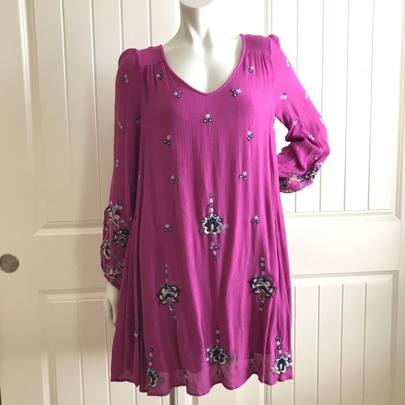 PRICE⬇️ Free People Pink Embroidered Minidress - Picture 4 of 8